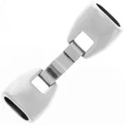 Fastening clasp for leather Regaliz Antique Silver Plating x1