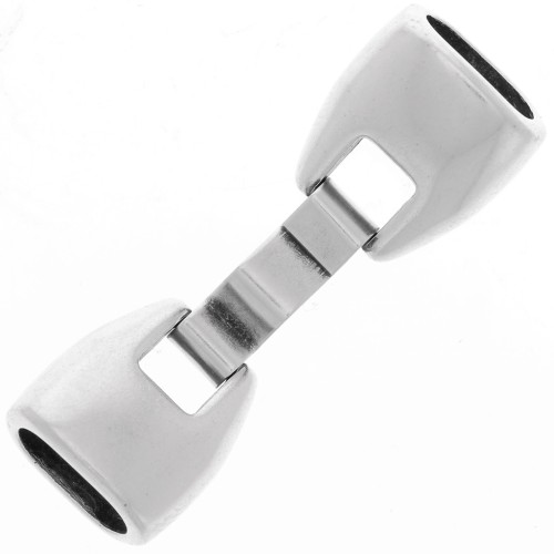 Fastening clasp for leather Regaliz Antique Silver Plating x1