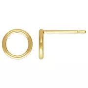 7mm Hollow circle Earstuds - Gold Filled x2