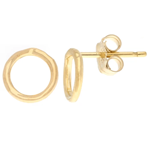 7mm Hollow circle Earstuds - Gold Filled x2
