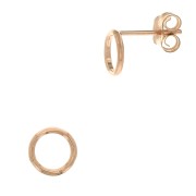 7mm Hollow circle Earstuds - Rose Gold Filled x2