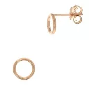 7mm Hollow circle Earstuds - Rose Gold Filled x2