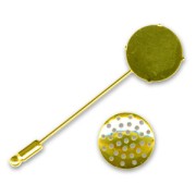 Fretworked top brooch stick 50mm fine Gold plated x1|raw }}