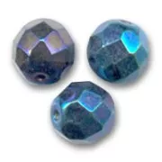 Fire Polished faceted round beads 8mm Blue Iris x20