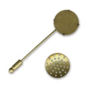 Fretworked top brooch stick 50mm bronze tone x1|raw }}
