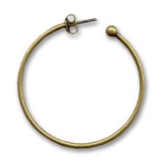Earring hoops ball 30mm bronze tone x2|raw }}