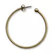 Earring hoops ball 30mm bronze tone x2