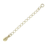 60mm Rombo Mesh Extension Chain with a drop - Gold Plated 3 micron x1|raw }}