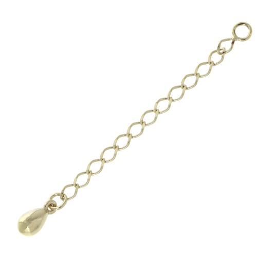 60mm Rombo Mesh Extension Chain with a drop - Gold Plated 3 micron x1