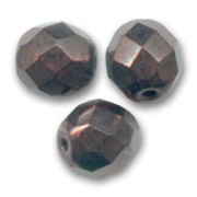 Fire Polished faceted round beads 8mm Dark Bronze x20