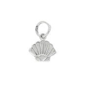 10x9mm 925 Sterling Silver seashell charm with closed ring x1|raw }}