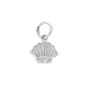 10x9mm 925 Sterling Silver seashell charm with closed ring x1