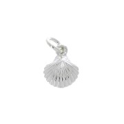 10.5x8mm 925 Sterling Silver seashell charm with closed ring x1|raw }}