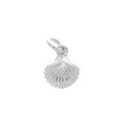 10.5x8mm 925 Sterling Silver seashell charm with closed ring x1