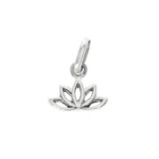10x11mm 925 Sterling Silver lotus flower charm with closed ring x1|raw }}