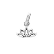 10x11mm 925 Sterling Silver lotus flower charm with closed ring x1