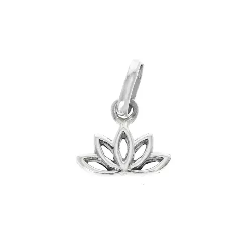 10x11mm 925 Sterling Silver lotus flower charm with closed ring x1