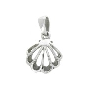 15x12mm 925 Sterling Silver seashell charm with closed ring x1|raw }}
