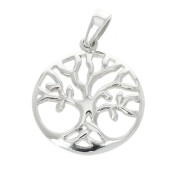 21x18mm 925 Sterling Silver tree of life Pendant with closed ring x1