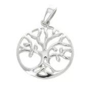 21x18mm 925 Sterling Silver tree of life Pendant with closed ring x1