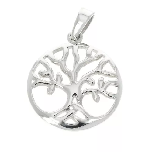 21x18mm 925 Sterling Silver tree of life Pendant with closed ring x1