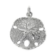 22x19mm 925 Sterling Silver sand dollar Pendant with closed ring x1|raw }}