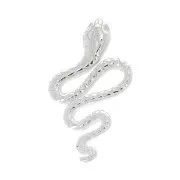 24.5x14mm 925 Sterling Silver snake Pendant with closed ring x1
