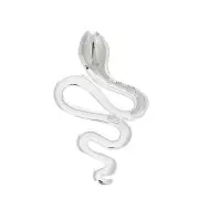 24.5x14mm 925 Sterling Silver snake Pendant with closed ring x1
