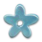 Ceramics flower 35mm Iridescent Turquoise