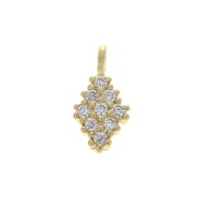 11x5mm Rhombus charm with  zirconium oxide - Gold Tone - Crystal x1|raw }}