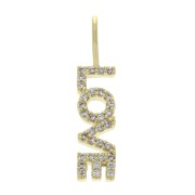 22x5mm LOVE pendant with zirconium oxide - Gold Tone - Crystal x1|raw }}