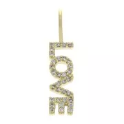 22x5mm LOVE pendant with zirconium oxide - Gold Tone - Crystal x1