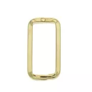 24x12mm Rounded and  hollowed out rectangle pendant - Gold Tone x1