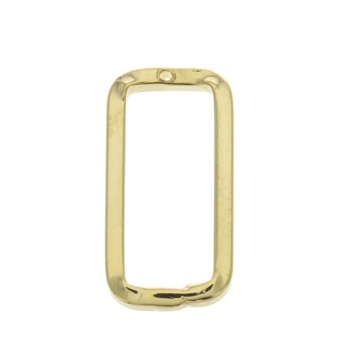 24x12mm Rounded and  hollowed out rectangle pendant - Gold Tone x1