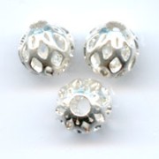 Filigreed balls 6mm Silver tone x10|raw }}