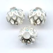 Filigreed balls 6mm Silver tone x10