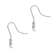 20 mm Earwires with open ring and zirconium oxide - Rhodium Tone - Crystal x2|raw }}