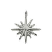 13x11mm North Star charm - Rhodium Tone x1