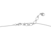 1.5mm Diamond effect ball chain long necklace - Rhodium Tone x 1