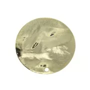 25mm Hammered disc pendant with hole - Fine Gold Plated x1