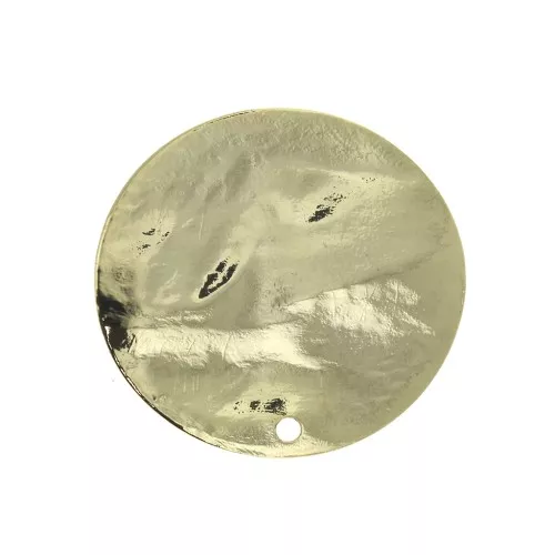 25mm Hammered disc pendant with hole - Fine Gold Plated x1