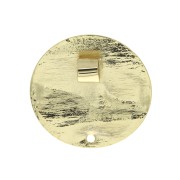 25mm Hammered disc pendant with hole - Fine Gold Plated x1