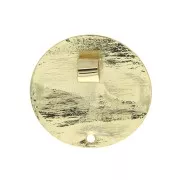25mm Hammered disc pendant with hole - Fine Gold Plated x1