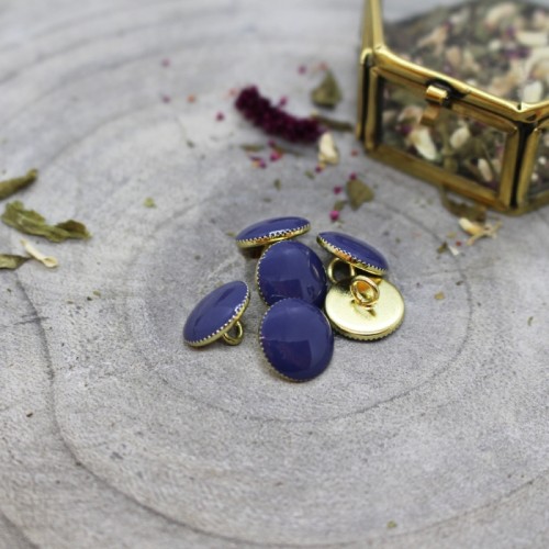 Metal button by Atelier Brunette for sewing - Gem 9 mm Cobalt x1