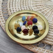 Metal button by Atelier Brunette for sewing - Gem 9 mm Cobalt x1