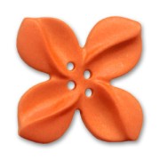 Button Tiare flower 30mm Orange x1