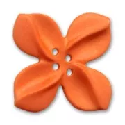 Button Tiare flower 30mm Orange x1