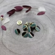 9mm Atelier Brunette Wink - Two-tone metal button - Black - Cactus x1