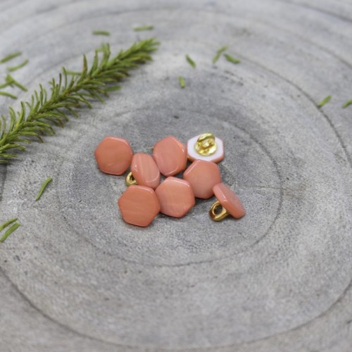 10mm Atelier Brunette Quartz - Tinted mother-of-pearl & metal button - Melba x1