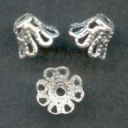 Bead caps 7mm Silver tone x10|raw }}